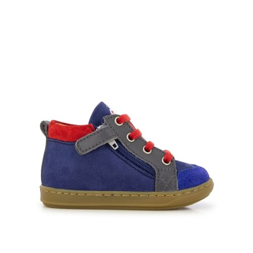 SHOOPOM / HIVER 2021 / BOUBA BI ZIP / NUBUCK/MILANO + CAOUTCHOUC / BLUE/ANTHTACITE/RED