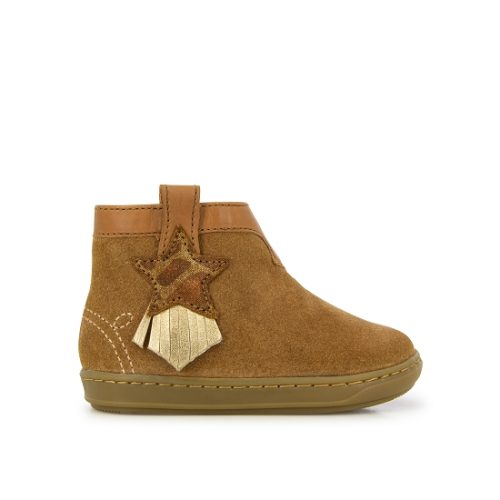 SHOOPOM / HIVER 2021 / BOUBA KID / VELOURS/ASTATO + CAOUTCHOUC / CAMEL/GOLD