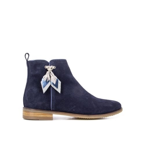 ADOLIE / HIVER 2021 / ODEON LEAF / CHEVRE VELOURS + CAOUTCHOUC / NAVY/MULTI