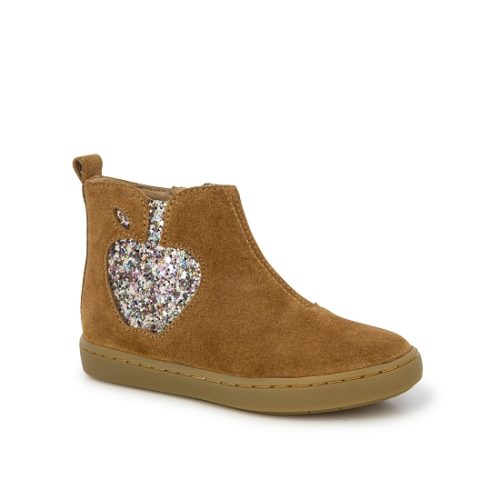 SHOOPOM / HIVER 2021 / PLAY APPLE / VELOURS/GLOSS + CAOUTCHOUC / CAMEL/QUARTZ