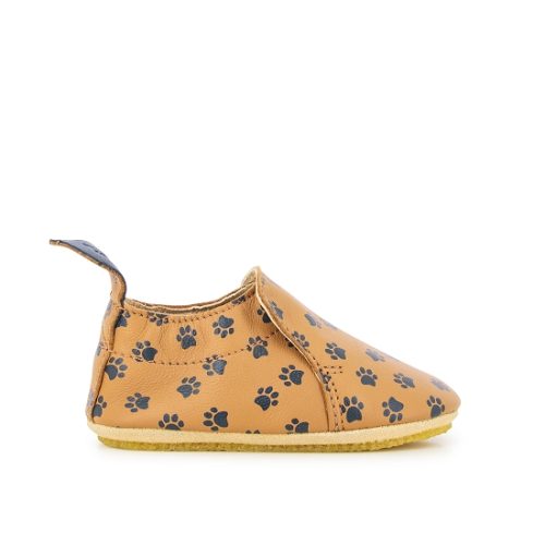 SHOOPOM / HIVER 2021 / SHOO EASY / SHEEP PRINTFOOT + CAOUTCHOUC / DARK CAMEL/NAVY